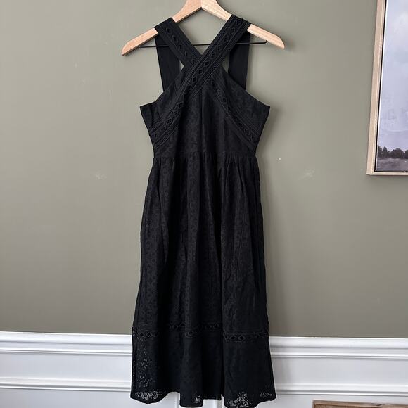 J.O.A Black Eyelet Dress - Small - Picture 2 of 8